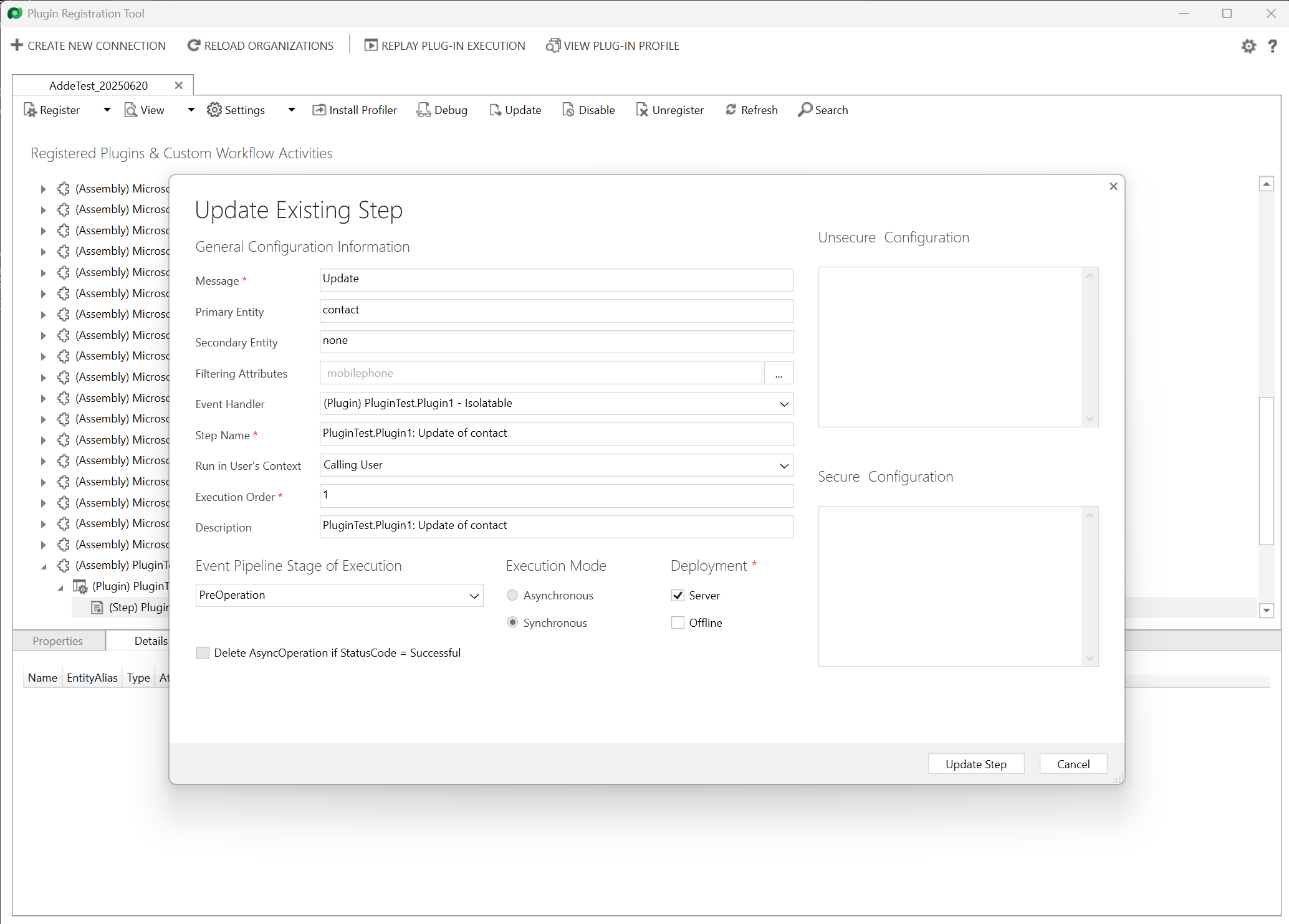 Pluginregistration